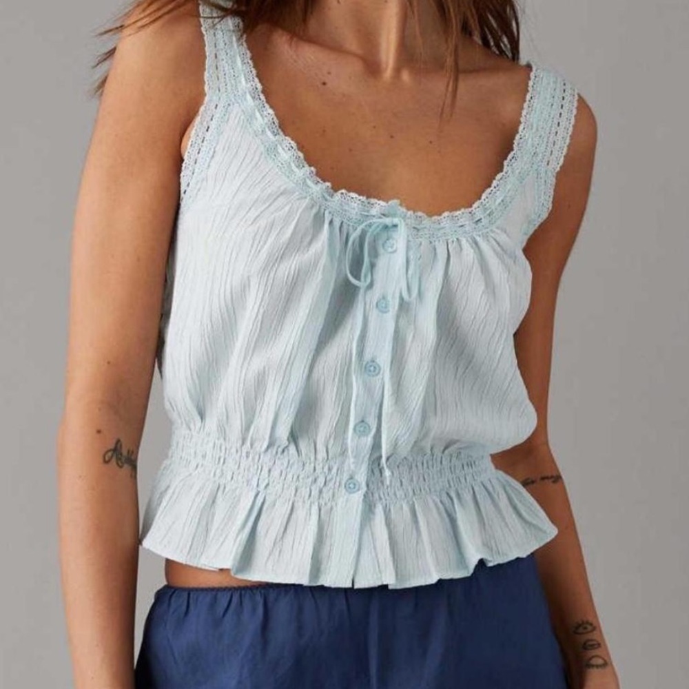 American Eagle light blue top